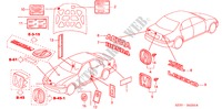 EMBLEMEN/WAARSCHUWINGSLABELS voor Honda ACURA 3.5RL 3.5RL 4 deuren 4-traps automatische versnellingsbak 2004