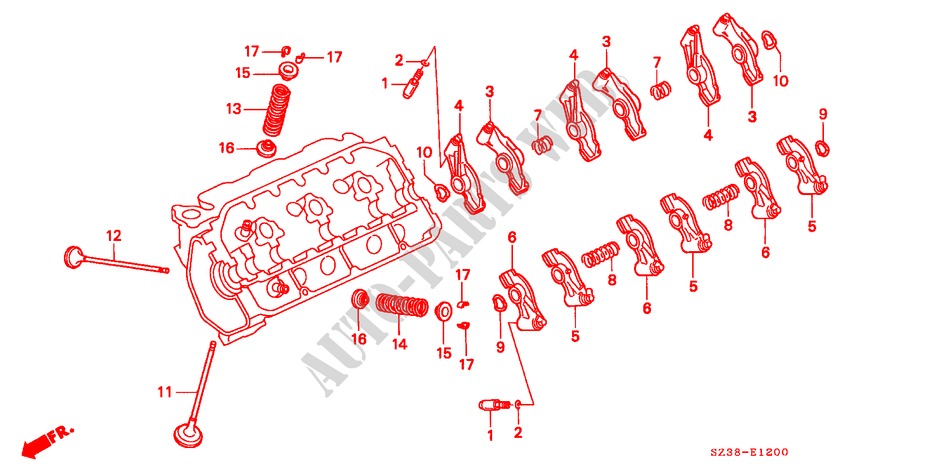 KLEP/ZWAAI ARM(L.) voor Honda LEGEND LEGEND         EXI 4 deuren 4-traps automatische versnellingsbak 2004
