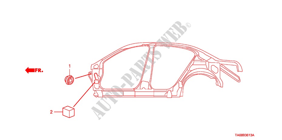 DOORVOERTULLE(ZIJ) voor Honda ACCORD 3.5EX 4 deuren 5-traps automatische versnellingsbak 2011