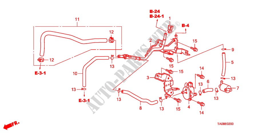 INSTALLATIEPIJP/SLANGEN(2.4L) voor Honda ACCORD 2.4 4 deuren 5-traps automatische versnellingsbak 2008