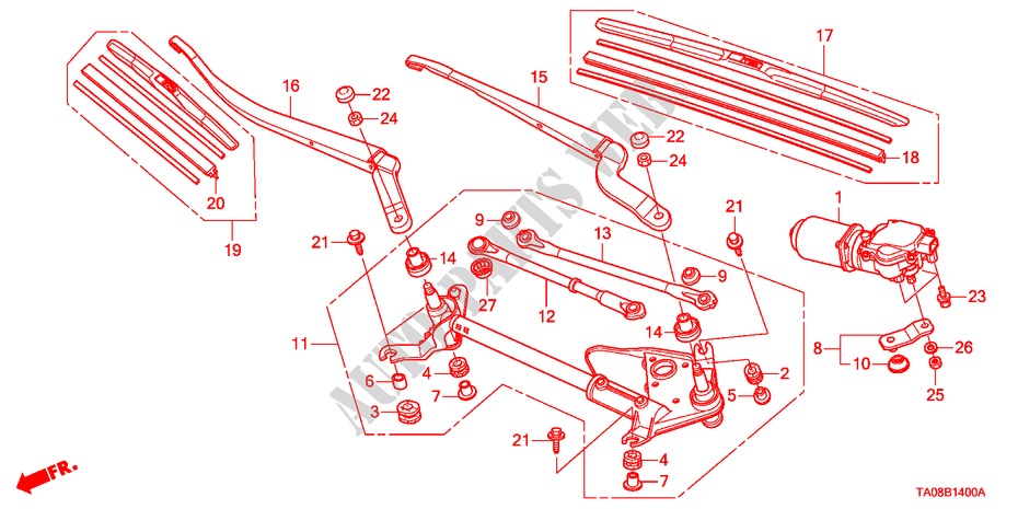 VOOR RUITESPROEIER(LH) voor Honda ACCORD 2.0EX 4 deuren 5-traps automatische versnellingsbak 2009