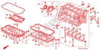 CILINDERBLOK/OLIEPAN (1) voor Honda BALLADE BASE 4 deuren 5-versnellings handgeschakelde versnellingsbak 1999