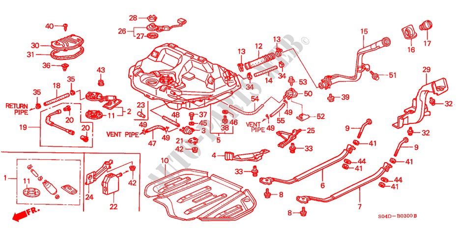 BRANDSTOF TANK voor Honda BALLADE BASE 4 deuren 5-versnellings handgeschakelde versnellingsbak 1999