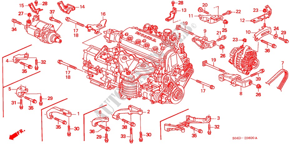 GENERATOR BEUGEL/ MOTOR VERSTIJVING voor Honda BALLADE 180I 4 deuren 4-traps automatische versnellingsbak 1998