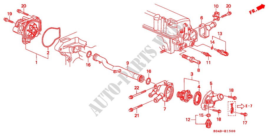 WATERPOMP/SENSOR(1) voor Honda BALLADE 150I 4 deuren 4-traps automatische versnellingsbak 1999