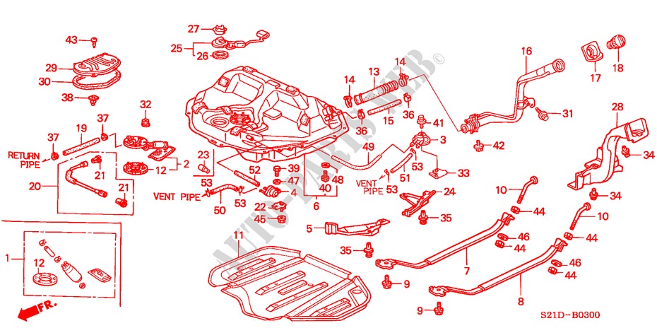 BRANDSTOF TANK voor Honda CIVIC 1.4IS 4 deuren 4-traps automatische versnellingsbak 2000