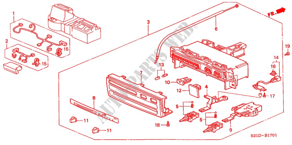 VERWARMING REGELAAR(RH) voor Honda BALLADE 150I 4 deuren 4-traps automatische versnellingsbak 2000