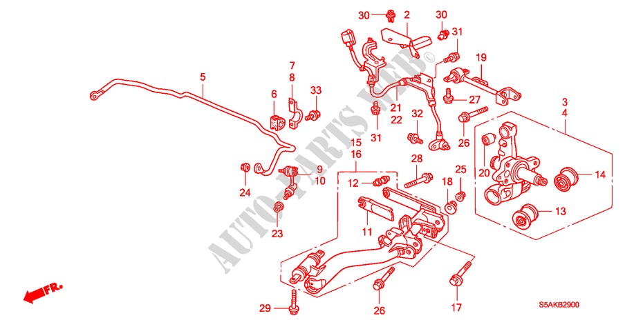 ACHTER ONDER ARM voor Honda CIVIC 1.4S 4 deuren 5-versnellings handgeschakelde versnellingsbak 2001