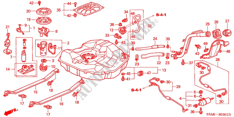 BRANDSTOF TANK(2) voor Honda CIVIC VTI 4 deuren 5-versnellings handgeschakelde versnellingsbak 2001