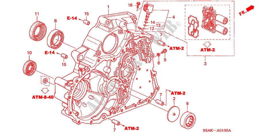 KOPPEL CONVERTER HUIS voor Honda CIVIC 1.6LS 4 deuren 4-traps automatische versnellingsbak 2003
