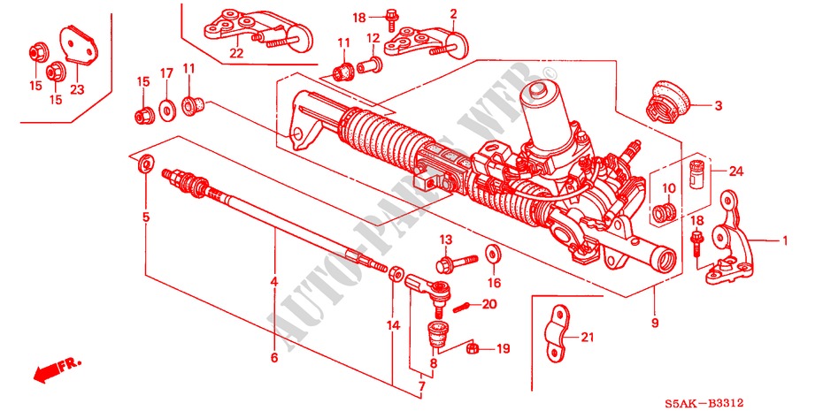 P.S. VERSNELLINGBOX(EPS)(LH) voor Honda CIVIC 1.6LS 4 deuren 4-traps automatische versnellingsbak 2003