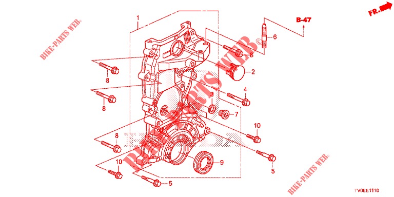 KETTINGKAST (1.4L) voor Honda CIVIC 1.4 EXECUTIVE TUNER LESS 5 deuren 6-versnellings handgeschakelde versnellingsbak 2014