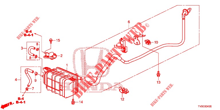 KOOLSTOFBUS  voor Honda CIVIC 1.4 EXECUTIVE TUNER LESS 5 deuren 6-versnellings handgeschakelde versnellingsbak 2014
