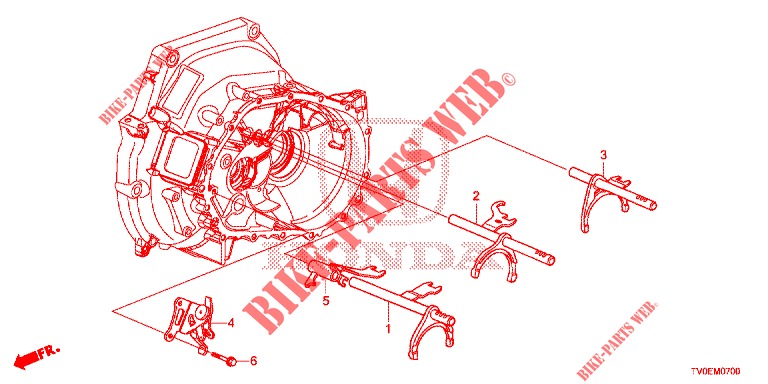 OVERSCHAKELVORK/STELSCHROEF  voor Honda CIVIC 1.4 EXECUTIVE TUNER LESS 5 deuren 6-versnellings handgeschakelde versnellingsbak 2014