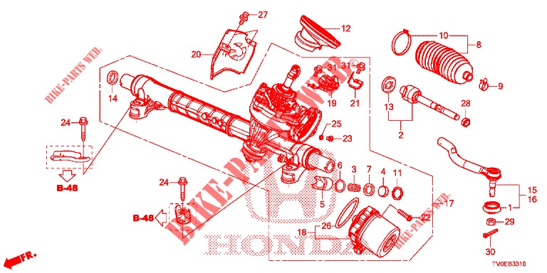 P.S. VERSNELLINGBOX (EPS) (LH) voor Honda CIVIC 1.4 EXECUTIVE TUNER LESS 5 deuren 6-versnellings handgeschakelde versnellingsbak 2014