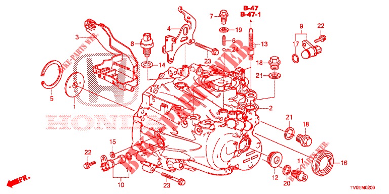 P.S. VERSNELLINGBOX  voor Honda CIVIC 1.4 EXECUTIVE TUNER LESS 5 deuren 6-versnellings handgeschakelde versnellingsbak 2014