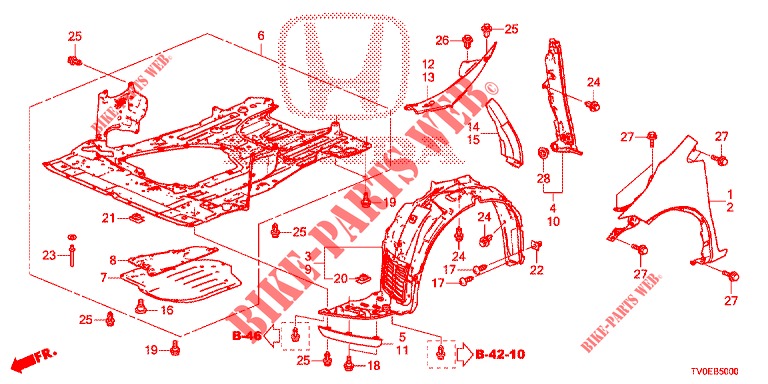 VOOR KAPPEN  voor Honda CIVIC 1.4 EXECUTIVE TUNER LESS 5 deuren 6-versnellings handgeschakelde versnellingsbak 2014