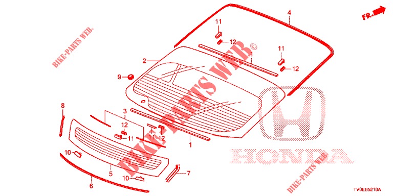 VOOR RUIT/ ACHTER RUIT  voor Honda CIVIC 1.4 EXECUTIVE TUNER LESS 5 deuren 6-versnellings handgeschakelde versnellingsbak 2014