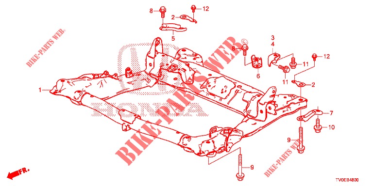 VOOR SUB FRAME  voor Honda CIVIC 1.4 EXECUTIVE TUNER LESS 5 deuren 6-versnellings handgeschakelde versnellingsbak 2014