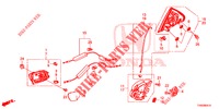 ACHTER PORTIER SLOTEN/BUITEN HENDEL  voor Honda CIVIC DIESEL 1.6 EXECUTIVE 5 deuren 6-versnellings handgeschakelde versnellingsbak 2015