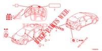 EMBLEMEN/WAARSCHUWINGSLABELS  voor Honda CIVIC DIESEL 1.6 EXECUTIVE 5 deuren 6-versnellings handgeschakelde versnellingsbak 2015