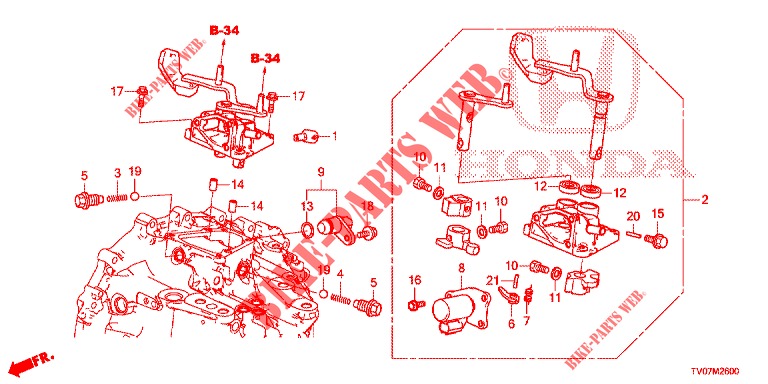 WISSELHENDEL (DIESEL) (1.6L) voor Honda CIVIC DIESEL 1.6 EXECUTIVE 5 deuren 6-versnellings handgeschakelde versnellingsbak 2013