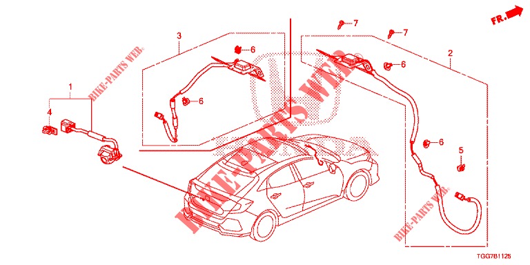 ANTENNE GPS / CAMERA ACHTERUITZICHT voor Honda CIVIC 1.0 EXECUTIVE NAVI 5 deuren 6-versnellings handgeschakelde versnellingsbak 2017