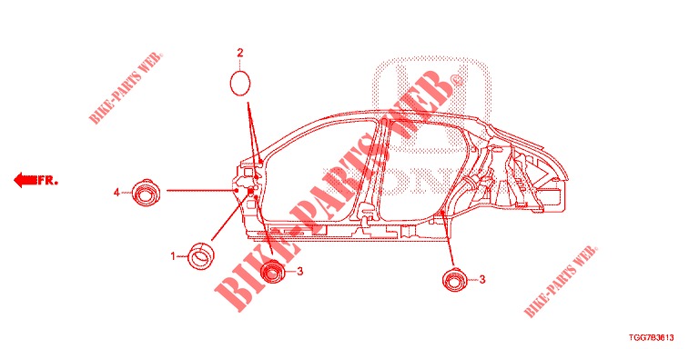DOORVOERTULLE (LATERAL) voor Honda CIVIC  1.0 ENTRY 5 deuren 6-versnellings handgeschakelde versnellingsbak 2018