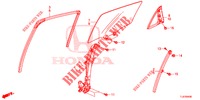 ACHTER PORTIER GLAS/PORTIER REGULATOR  voor Honda ACCORD TOURER 2.0 S 5 deuren 6-versnellings handgeschakelde versnellingsbak 2015