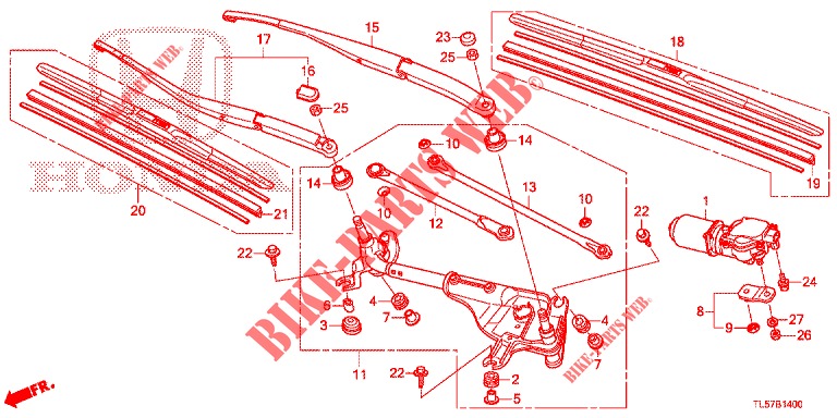 VOOR RUITESPROEIER (LH) voor Honda ACCORD TOURER 2.0 ELEGANCE PACK 5 deuren 5-traps automatische versnellingsbak 2015