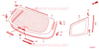 ACHTER RUIT/KWARTSGLAS  voor Honda ACCORD TOURER ELEGANCE 5 deuren 5-traps automatische versnellingsbak 2013