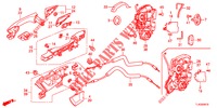 ACHTER PORTIER SLOTEN/BUITEN HENDEL  voor Honda ACCORD TOURER 2.0 ELEGANCE PACK 5 deuren 6-versnellings handgeschakelde versnellingsbak 2013