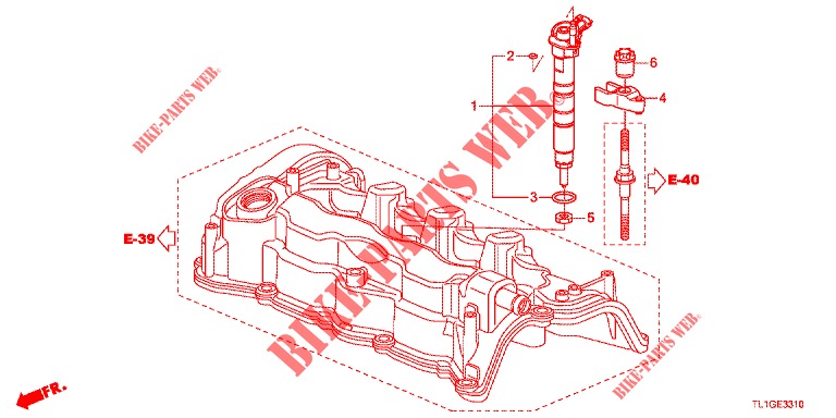 BRANDSTOF INSPUIT (DIESEL) voor Honda ACCORD DIESEL 2.2 EXECUTIVE 4 deuren 6-versnellings handgeschakelde versnellingsbak 2012