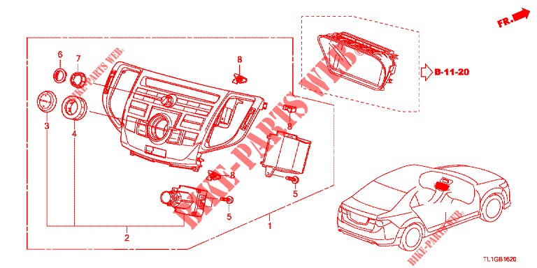 CENTER MODULE (NAVIGATION) voor Honda ACCORD DIESEL 2.2 EXECUTIVE 4 deuren 6-versnellings handgeschakelde versnellingsbak 2012