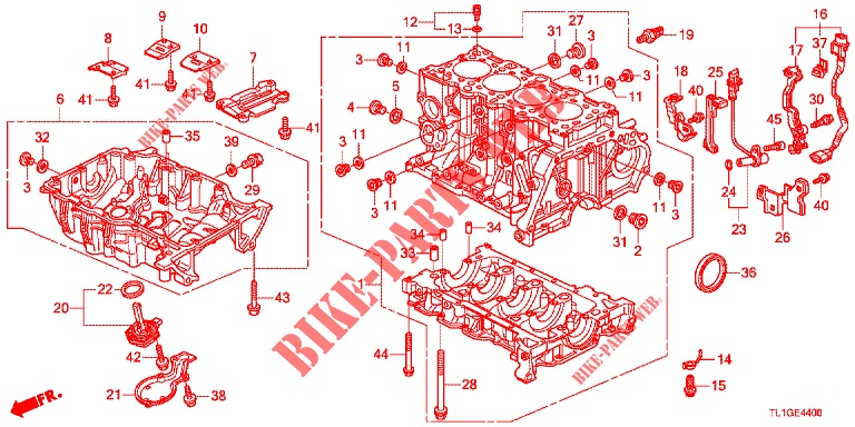 CILINDERBLOK/OLIEPAN (DIESEL) voor Honda ACCORD DIESEL 2.2 EXECUTIVE 4 deuren 6-versnellings handgeschakelde versnellingsbak 2012