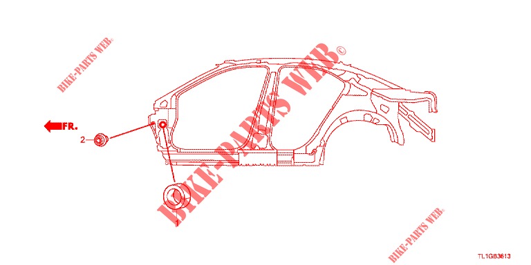 DOORVOERTULLE (LATERAL) voor Honda ACCORD DIESEL 2.2 EXECUTIVE 4 deuren 6-versnellings handgeschakelde versnellingsbak 2012