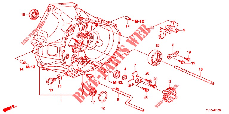 KOPPELING BEHUIZING (DIESEL) voor Honda ACCORD DIESEL 2.2 EXECUTIVE 4 deuren 6-versnellings handgeschakelde versnellingsbak 2012