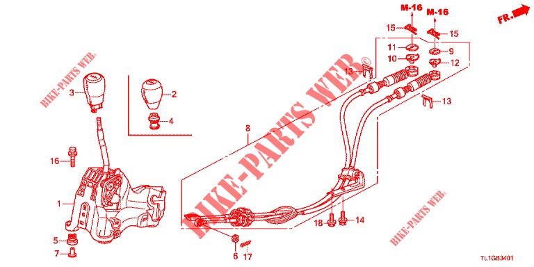 OVERSCHAKELARM/OVERSCHAKELHENDEL (DIESEL) voor Honda ACCORD DIESEL 2.2 EXECUTIVE 4 deuren 6-versnellings handgeschakelde versnellingsbak 2012