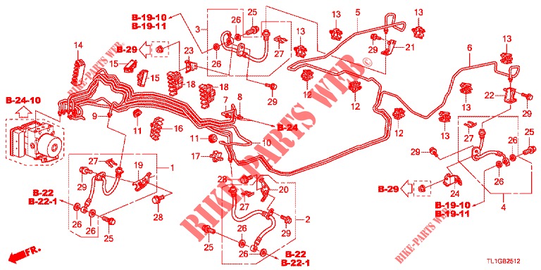 REMVOERINGEN (VSA) (DIESEL) (LH) voor Honda ACCORD DIESEL 2.2 EXECUTIVE 4 deuren 6-versnellings handgeschakelde versnellingsbak 2012