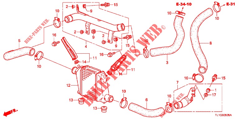 TUSSENKOELING (1) voor Honda ACCORD DIESEL 2.2 EXECUTIVE 4 deuren 6-versnellings handgeschakelde versnellingsbak 2012