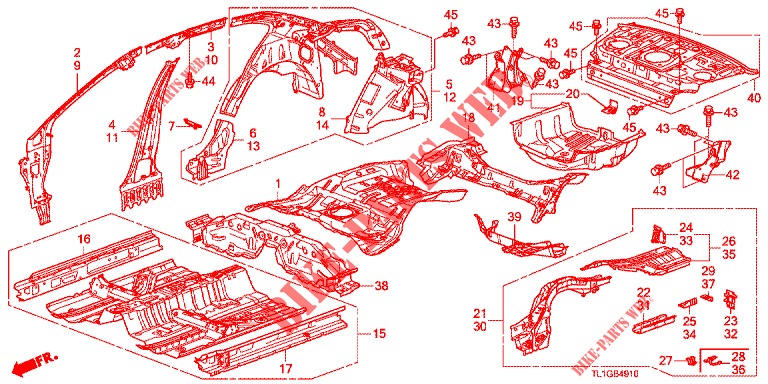 VLOER/BINNEN PANELEN  voor Honda ACCORD DIESEL 2.2 EXECUTIVE 4 deuren 6-versnellings handgeschakelde versnellingsbak 2012