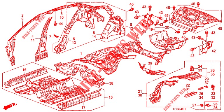 VLOER/BINNEN PANELEN  voor Honda ACCORD DIESEL 2.2 LUXURY H 4 deuren 6-versnellings handgeschakelde versnellingsbak 2013