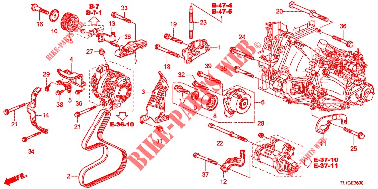 MOTOR BEVESTIGING BEUGEL (DIESEL) voor Honda ACCORD DIESEL 2.2 S 4 deuren 6-versnellings handgeschakelde versnellingsbak 2013