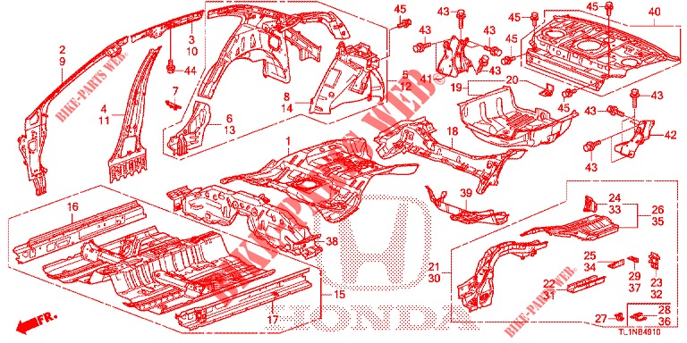VLOER/BINNEN PANELEN  voor Honda ACCORD DIESEL 2.2 LUXURY 4 deuren 5-traps automatische versnellingsbak 2014
