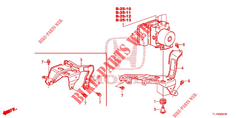 VSA MODULATOR(RH)('00 )  voor Honda ACCORD DIESEL 2.2 LUXURY 4 deuren 5-traps automatische versnellingsbak 2014