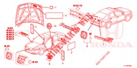 EMBLEMEN/WAARSCHUWINGSLABELS  voor Honda ACCORD 2.0 COMFORT 4 deuren 6-versnellings handgeschakelde versnellingsbak 2015