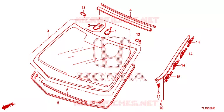 VOOR RUIT/ ACHTER RUIT  Honda  ACCORD 2015 COMFORT 6-versnellings handgeschakelde versnellingsbak 