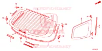 ACHTER RUIT/KWARTSGLAS  voor Honda ACCORD TOURER DIESEL ELEGANCE PACK 5 deuren 6-versnellings handgeschakelde versnellingsbak 2014