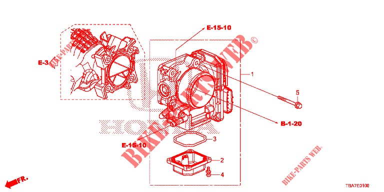 GAS HUIS (1.5L) voor Honda CIVIC 1.5 EXCLUSIVE 4 deuren 6-versnellings handgeschakelde versnellingsbak 2017