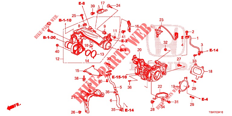 TURBOLADER  voor Honda CIVIC 1.5 EXCLUSIVE 4 deuren 6-versnellings handgeschakelde versnellingsbak 2017